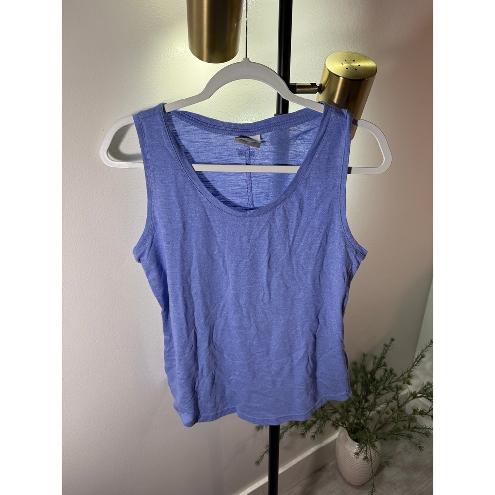 Columbia Womens Periwinkle Blue Slub Knit Scoop Neck Tank Top Activewear Medium‎